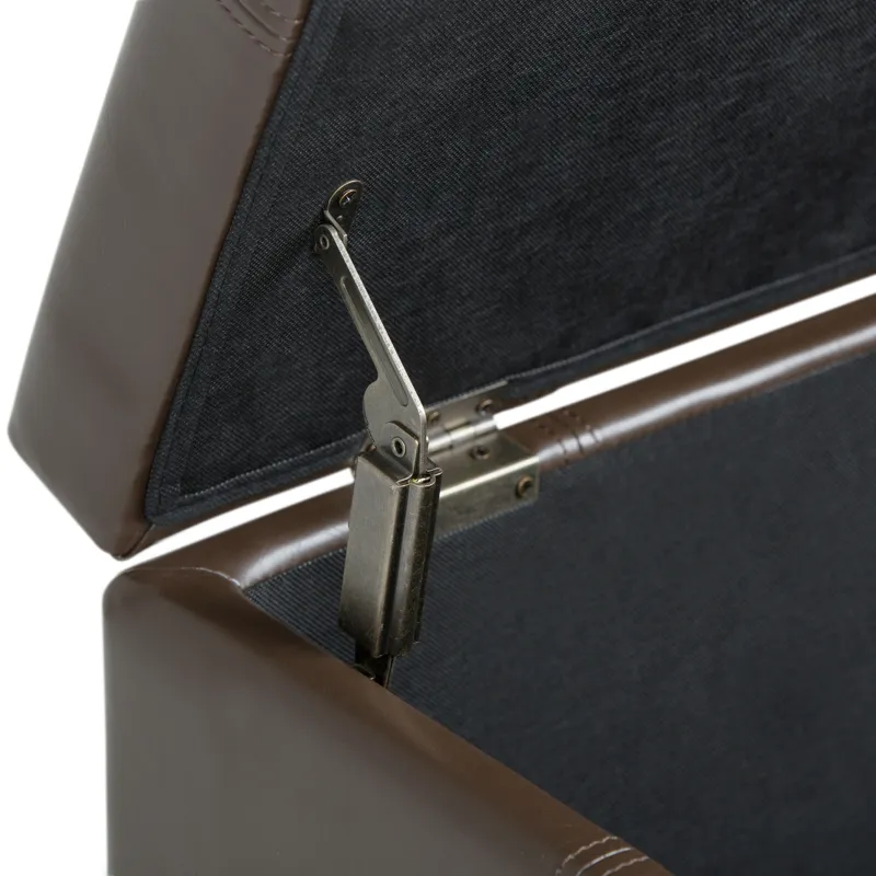 Dover - Storage Ottoman Bench - Chocolate Brown