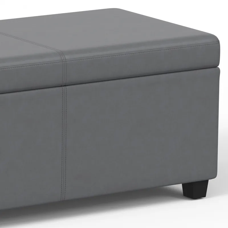Avalon - Extra Large Storage Ottoman Bench - Stone Grey