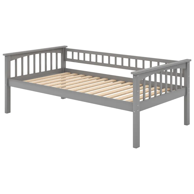 Twin Over Twin Bunk Bed With Drawers, Convertible Beds - Gray
