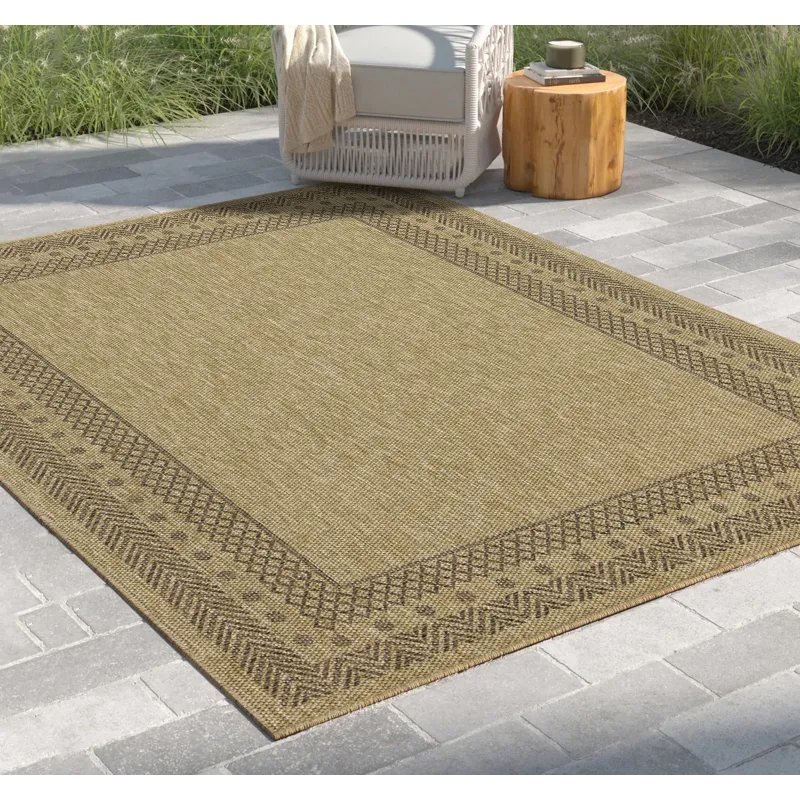 Earth - 5\'3\" X 7\'3\" Indoor / Outdoor Area Rug - Jute / Mocha
