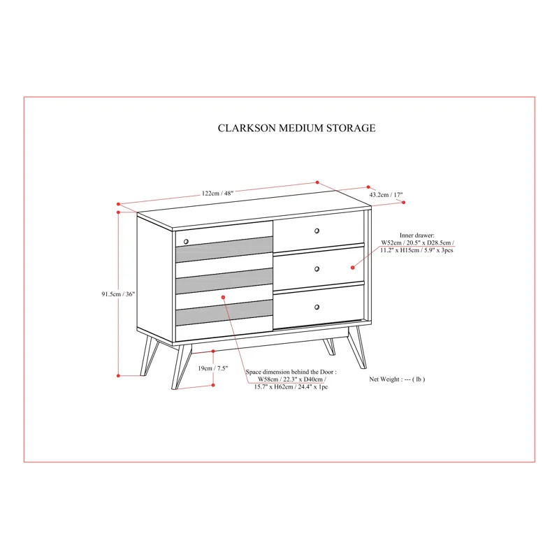 Clarkson - Medium Storage - Rustic Natural Aged Brown