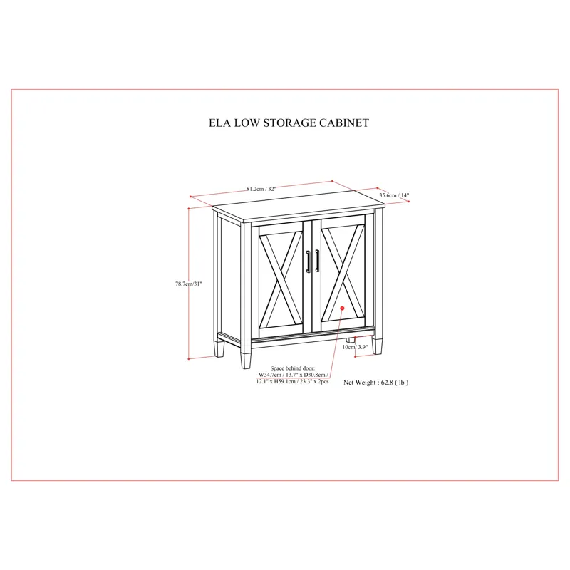 Ela - Low Storage Cabinet - Smoky Brown