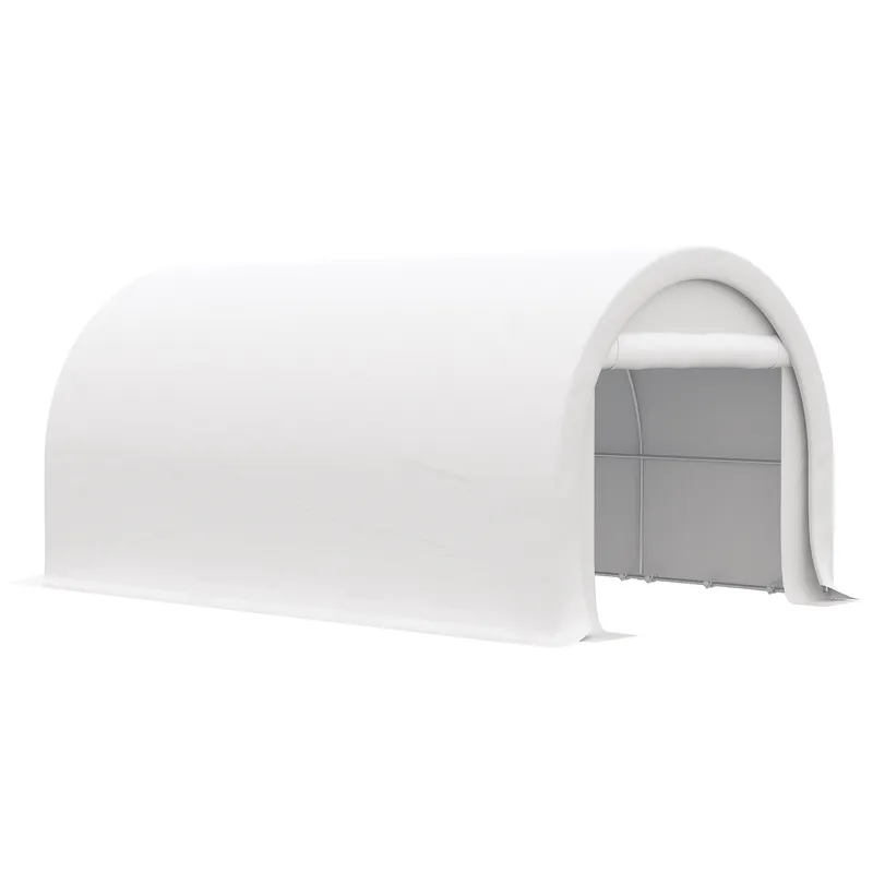 Outsunny - 10\' x 16\' Carport, Heavy Duty Portable Garage Storage Tent With Large Zippered Door, An