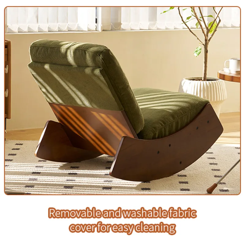 Comfortable Glider Rocking Chair, High-Quality Upholstery Glider Chair, Solid Wood Frame, Perfect Fo