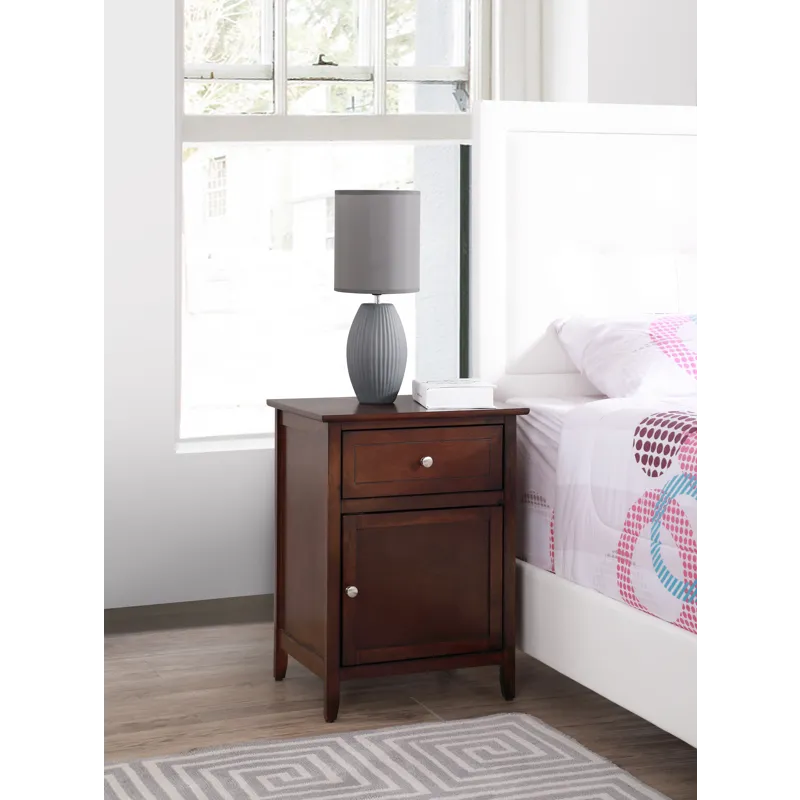Izzy - G1412-N-25 1 Drawer /1 Door Nightstand - Cappuccino