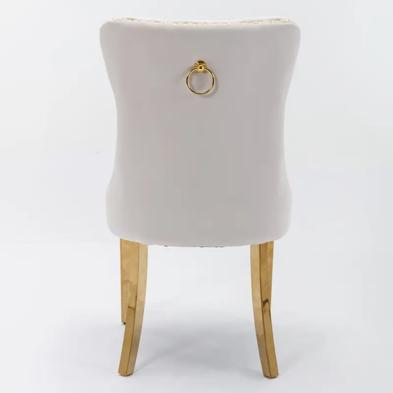 Nikki - Modern, High-End Tufted Solid Wood Contemporary Velvet Upholstered Dining Chair With Golden 