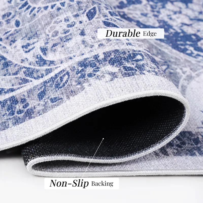5\' x 8\' Washable Rug, Low-Pile, Non-Slip, Non-Shedding, Foldable, Kid & Pet Friendly Area Rugs For
