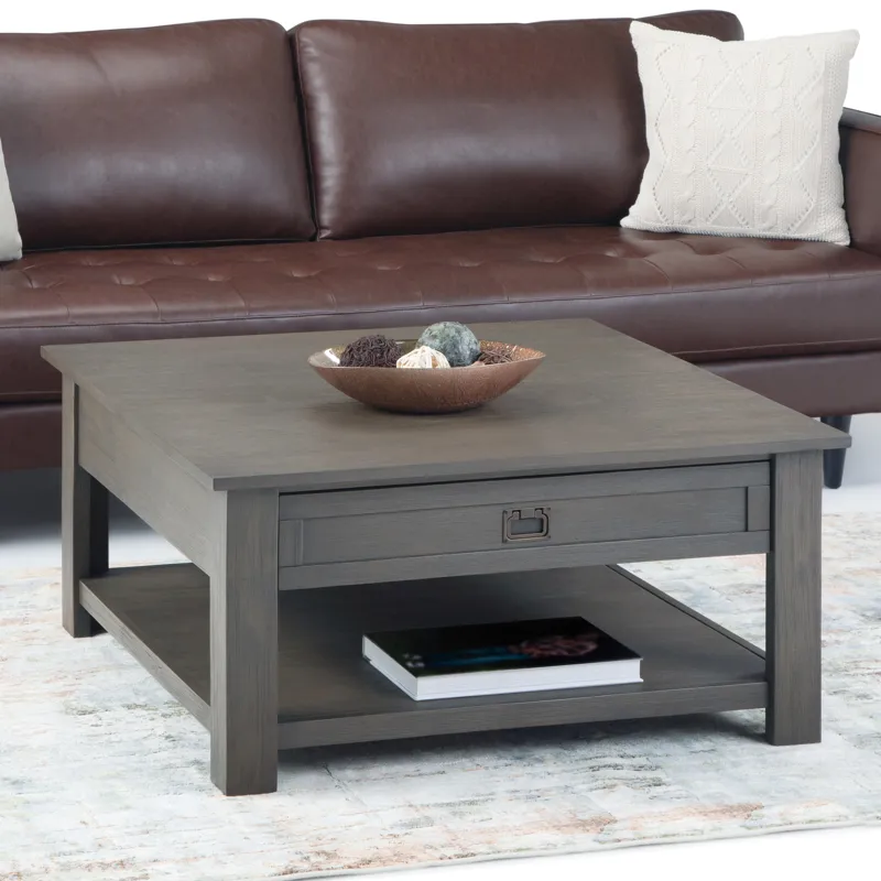Monroe - Square Coffee Table - Farmhouse Grey
