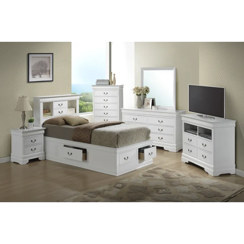 Louis Phillipe - G3190B-TSB Twin Storage Bed - White