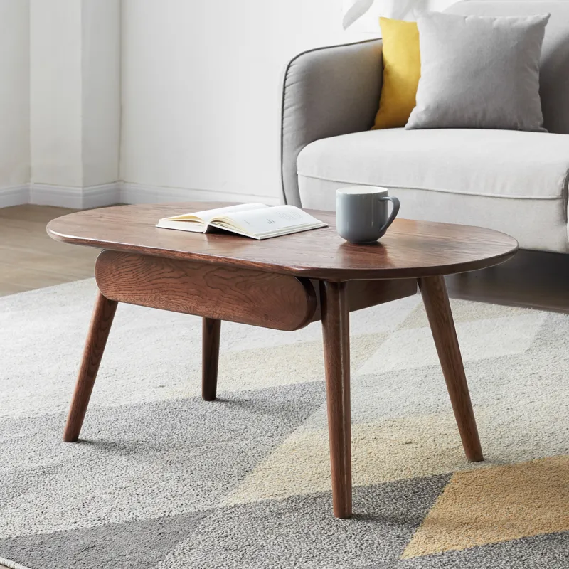 Capsule Centre Low Table With Drawers, Coffee Table - Natural