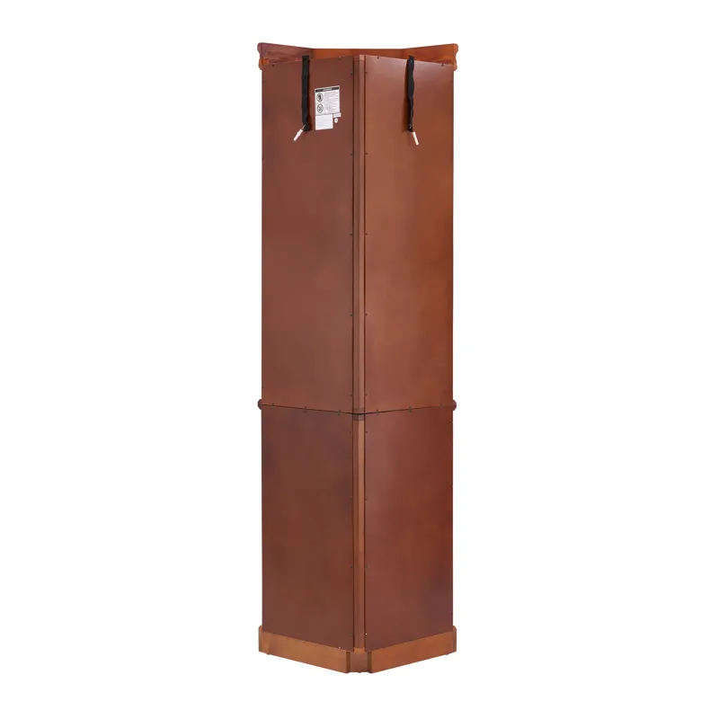 Corner Curio Cabinet With 5 Shelves And Lighting System (E26 Light Bulb Not Included) - Walnut
