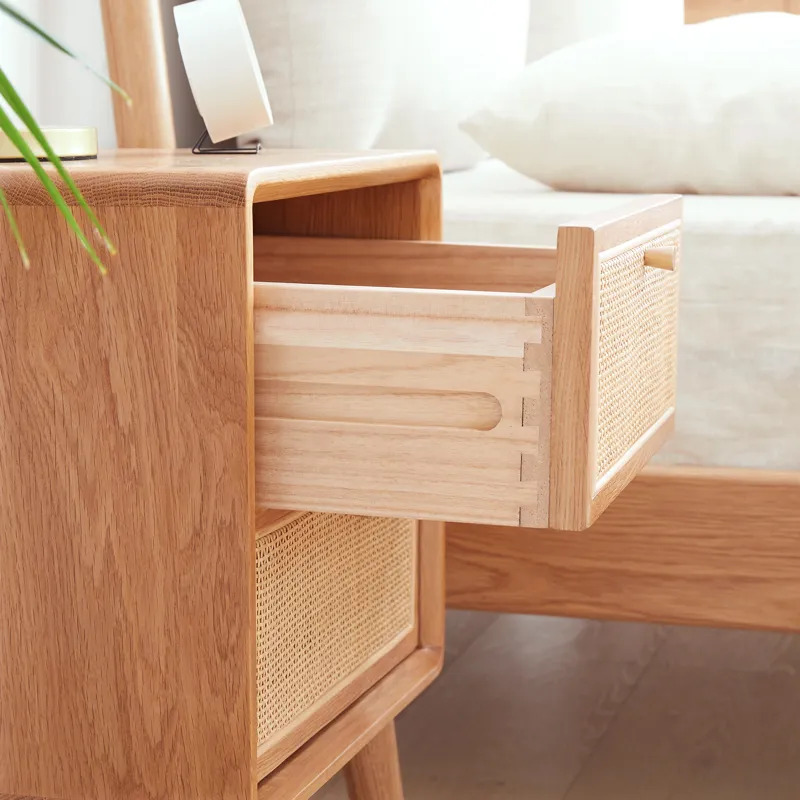Bedside Cabinet, Modern Simple Nightstands North America - Oak