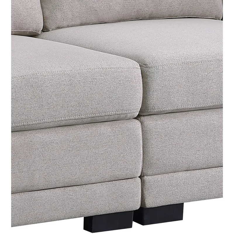 Kristin - Linen Fabric Loveseat - Light Gray