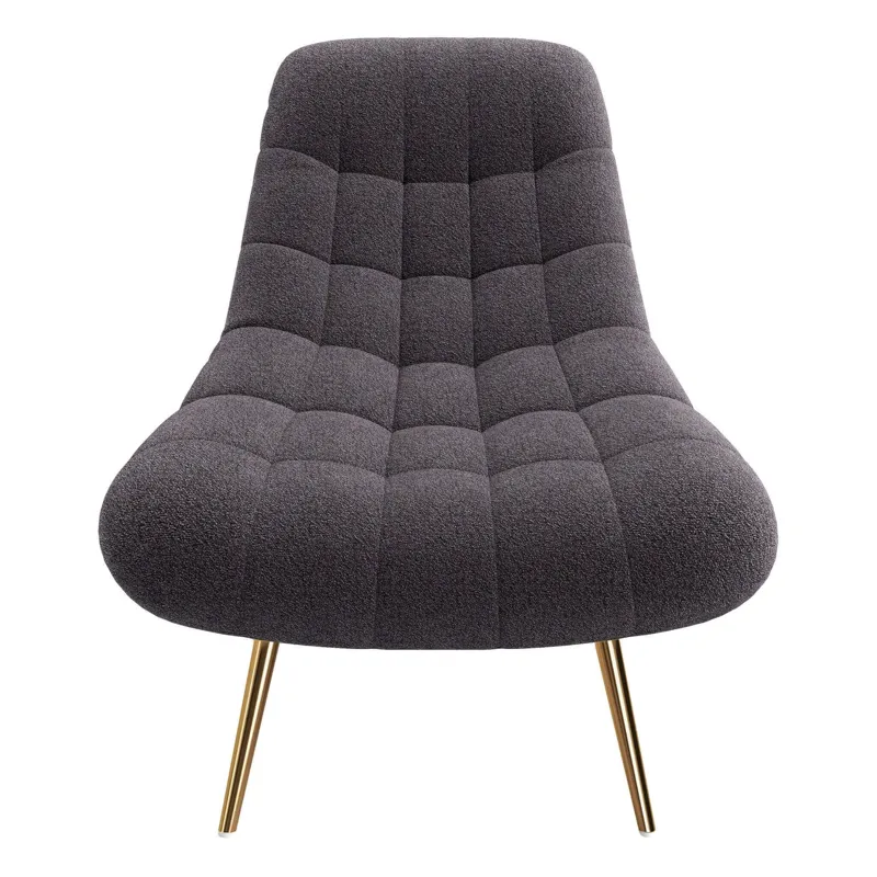 Aubrey - French Boucle Lounge Chair - Gray