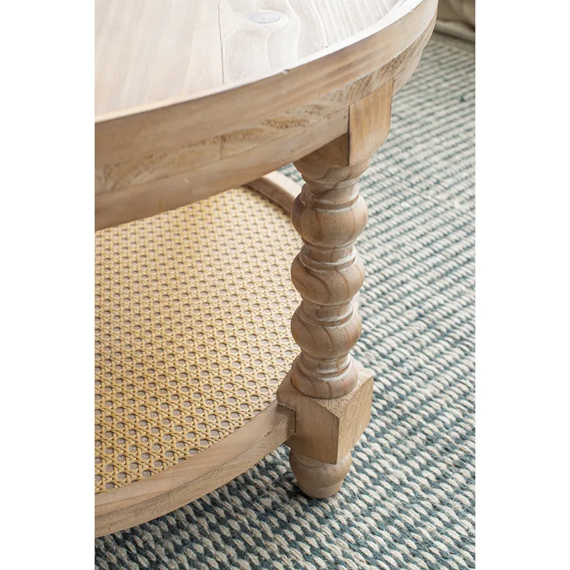 Round 2 Tiered Side Tabel, Natural End Tabel For Lving Room Bedroom Entryway - Brown