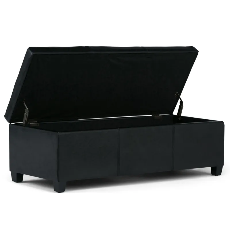 Avalon - Storage Ottoman Bench - Midnight Black