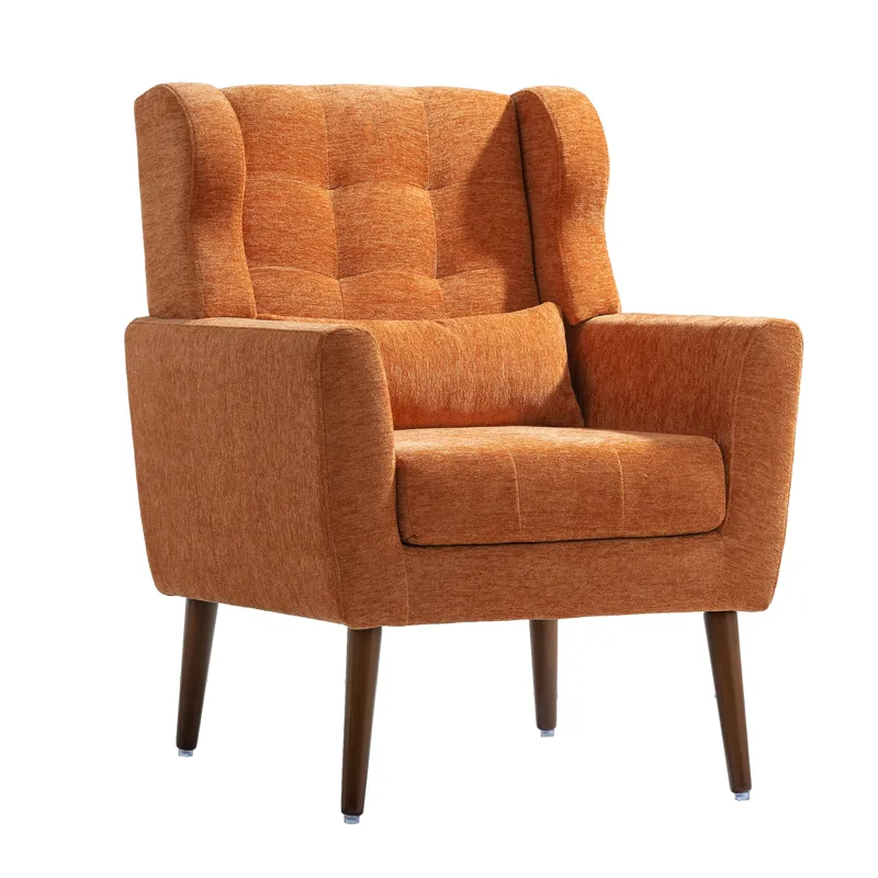Modern Accent Chair, Chenille Arm Chairs For Living Room, Upholstered Mordern Armchair, Comfy Soft P