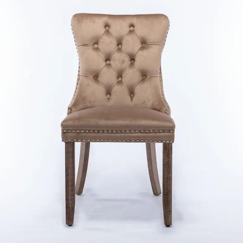 Nikki - Modern, High-End Tufted Solid Wood Contemporary Velvet Upholstered Dining Chair With Wood Le