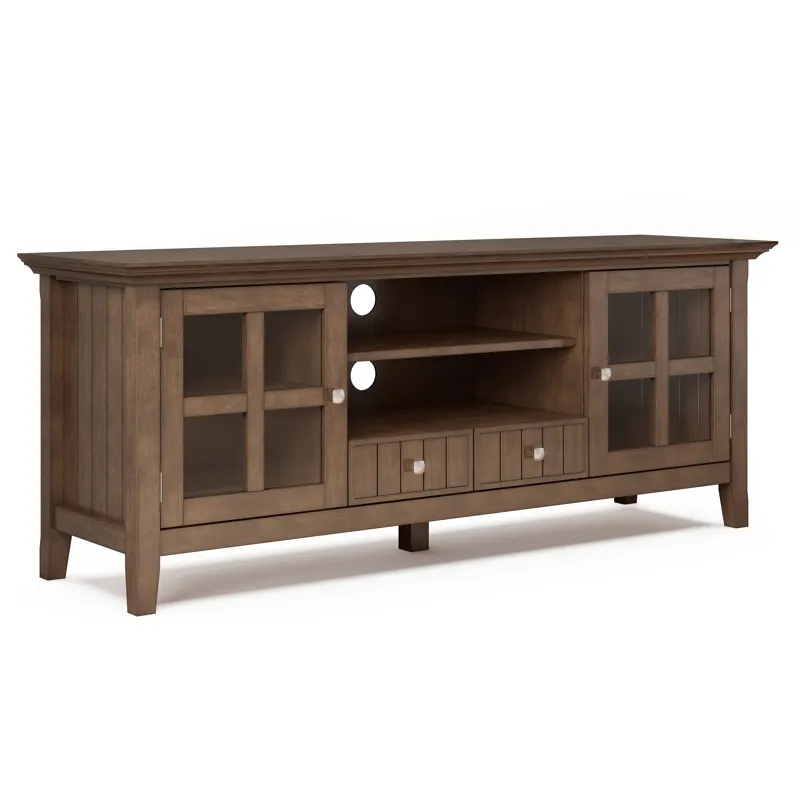 Acadian - 60" TV Media Stand - Rustic Natural Aged Brown