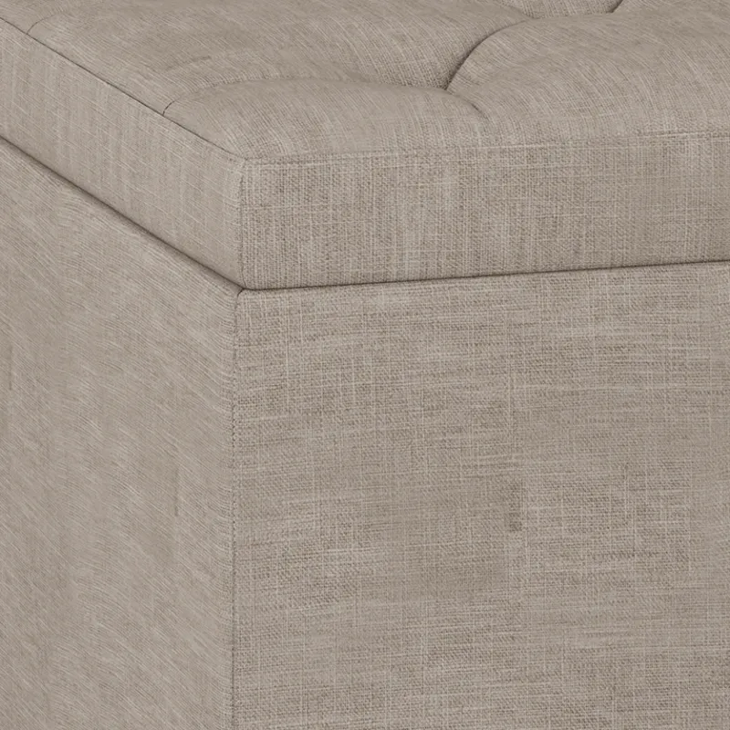 Hamilton - Lift Top Rectangular Storage Ottoman - Natural