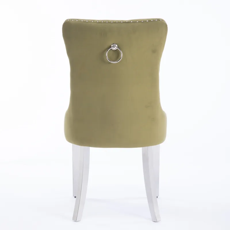 Nikki - Modern, High-End Tufted Solid Wood Contemporary Velvet Upholstered Dining Chair With Chrome 