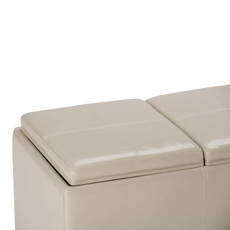 Avalon - Storage Ottoman - Satin Cream