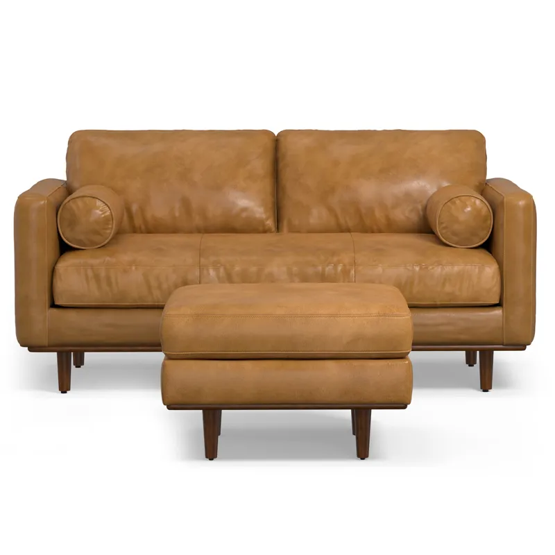 Morrison - 72" Sofa and Ottoman Set - Sienna