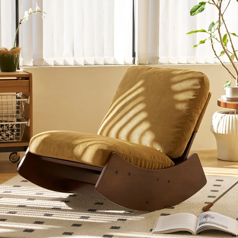 Comfortable Glider Rocking Chair, High-Quality Upholstery Glider Chair, Solid Wood Frame, Perfect Fo