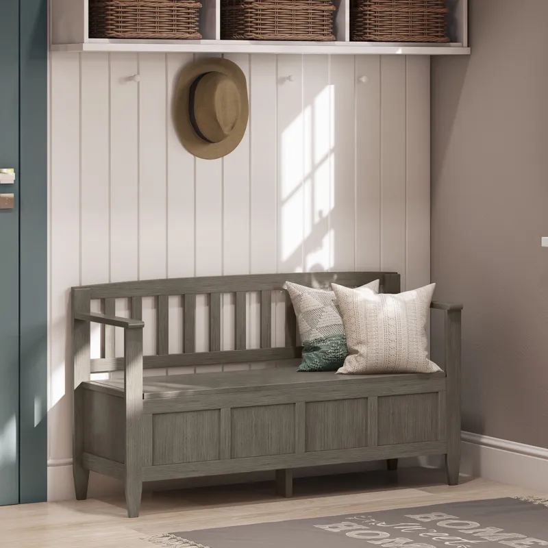 Brooklyn - Entryway Storage Bench - Farmhouse Grey
