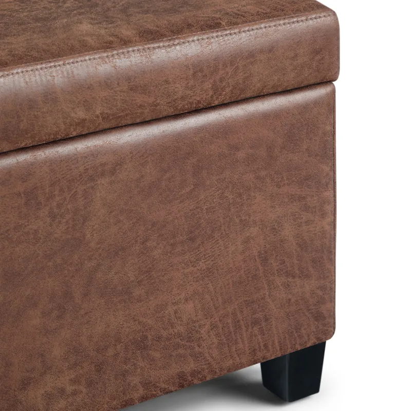 Avalon - Storage Ottoman Bench - Distressed Umber Brown