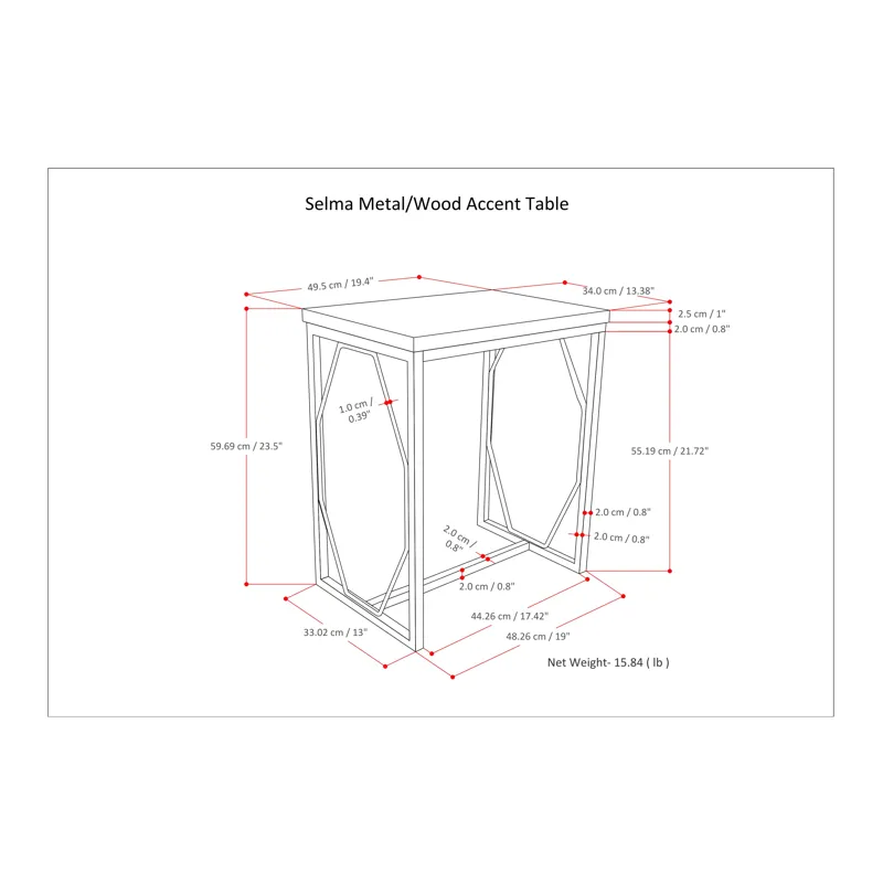 Selma - Metal and Wood Accent Table - Cognac