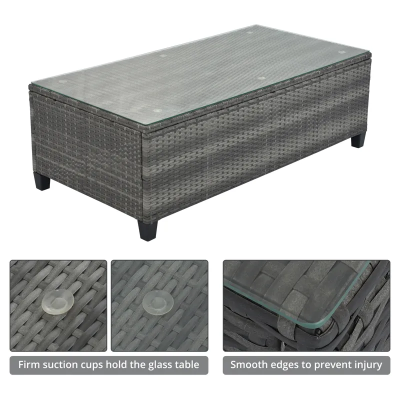 8 Pieces Outdoor Wicker Round Sofa Set, Half-Moon Sectional Sets All Weather, Curved Sofa Set With R