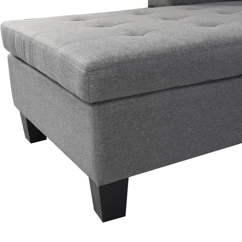 Sectional Sofa Set For Living Room With L Shape Chaise Lounge, Cup Holder And Left Or Right Hand Cha