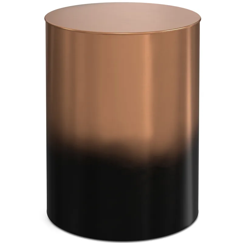 Curtis - Metal Cylinder Accent Table - Ombre Black / Copper