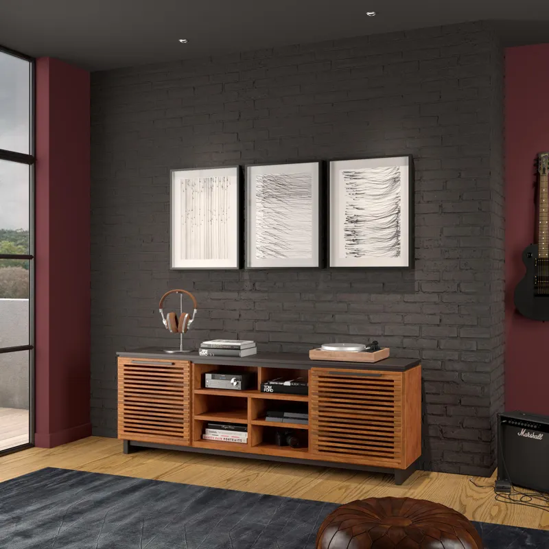 Graceland - 85" TV Stand - Bourbon / Black