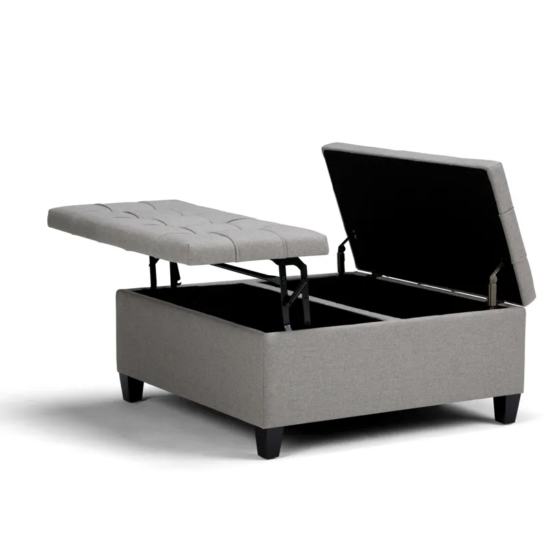 Harrison - Coffee Table Storage Ottoman - Dove Grey