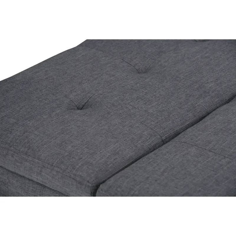 Dover - Square Coffee Table Storage Ottoman - Slate Grey