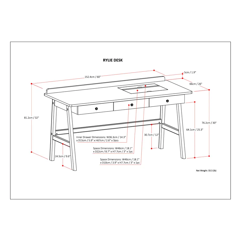 Rylie - Desk - Natural Aged Brown