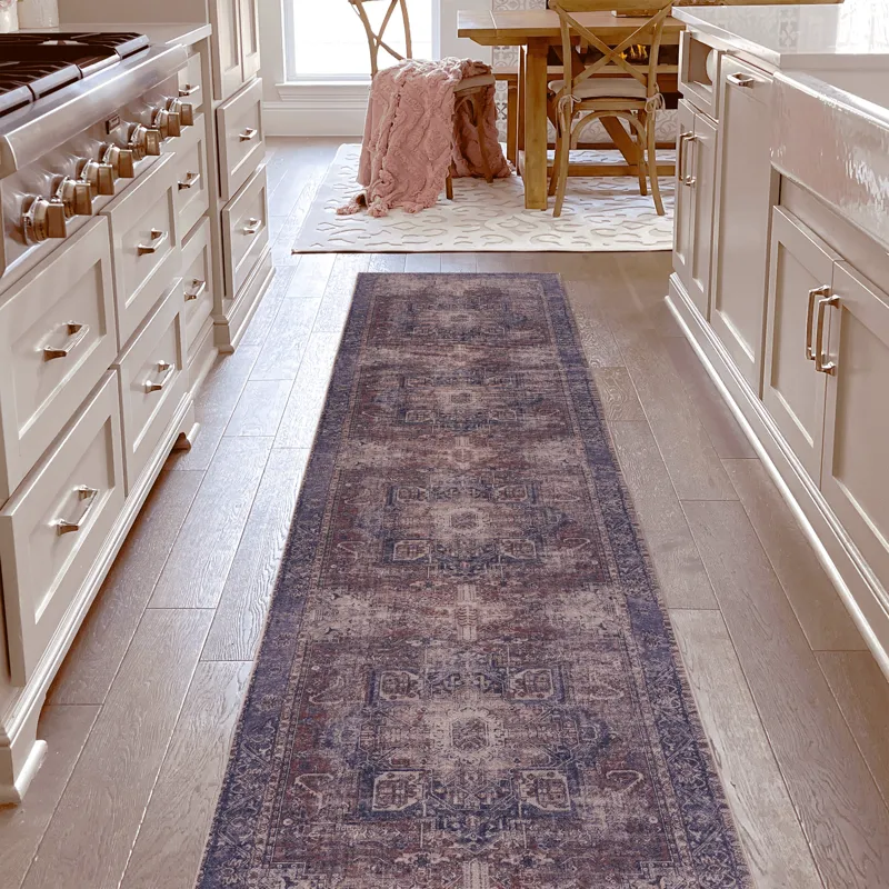 2\'6\'\' X 10\' Area Rug, Washable Rug, Low-Pile, Non-Slip, Non-Shedding, Foldable, Kid & Pet Friend