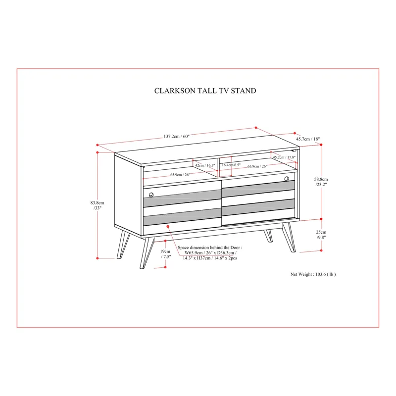 Clarkson - TV Stand - Rustic Natural Aged Brown