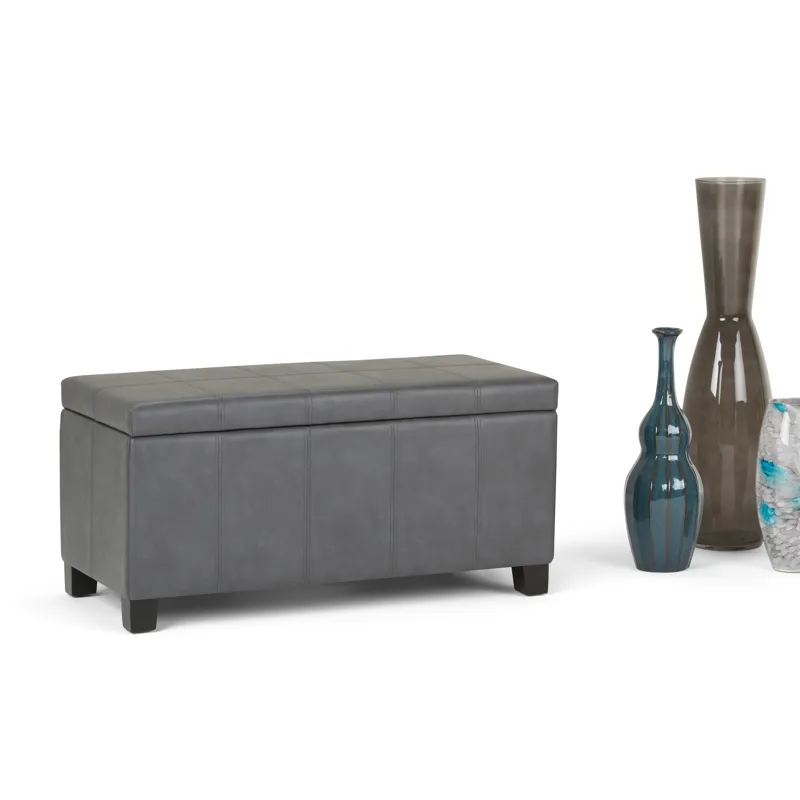 Dover - Storage Ottoman Bench - Stone Grey