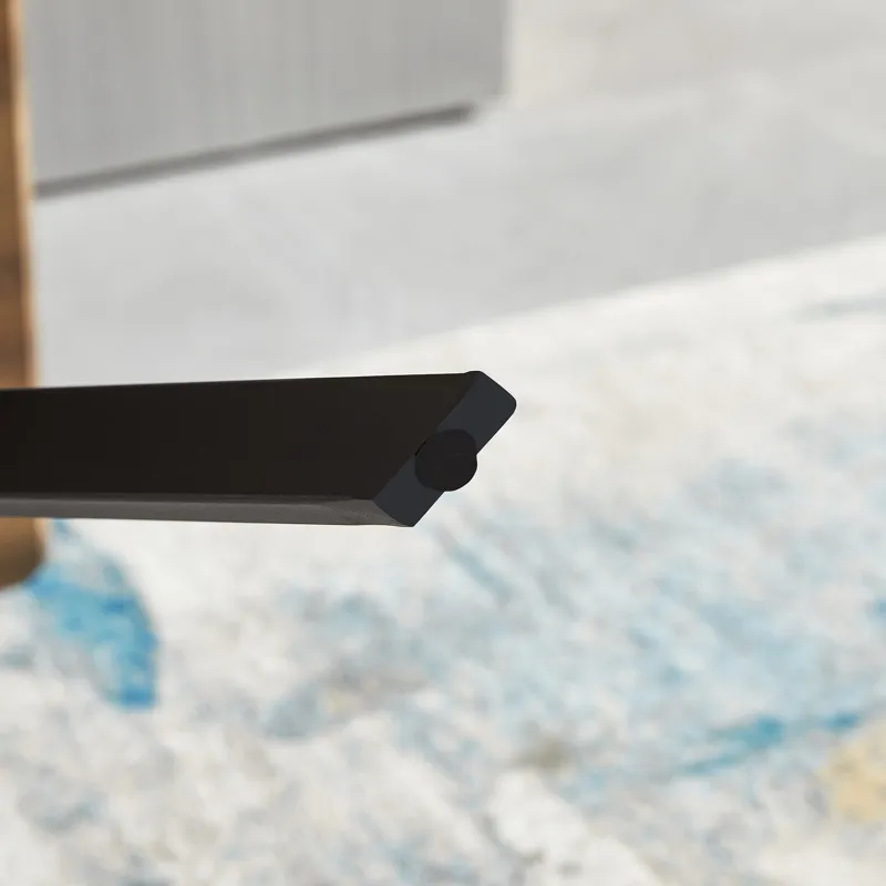 Modern Minimalist Style Dining Table MDF Wooden Top Metal Shelf Metal Heat Transfer Legs Leveling Fe