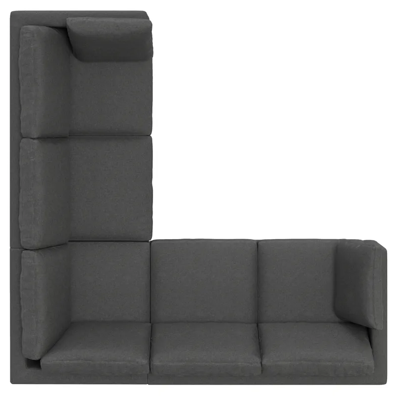 Ava - Mid Century Corner Sectional Sofa - Pebble Gray