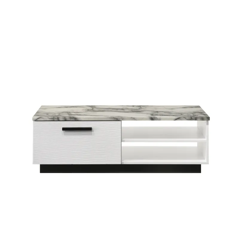 Matilda - Coffee Table With White Faux Marble Top - White