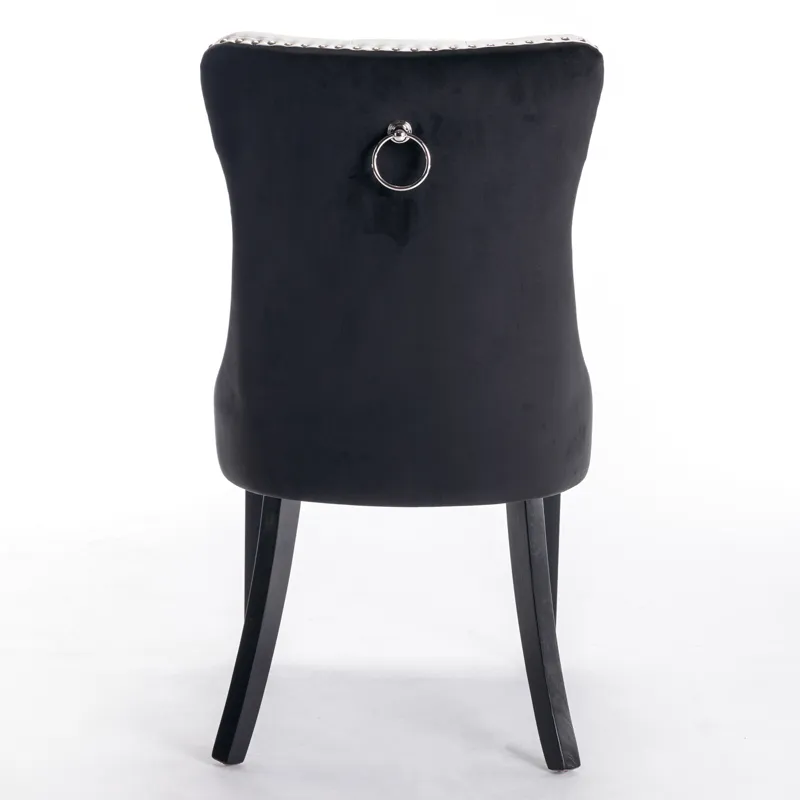 Nikki - Modern, High-End Tufted Solid Wood Contemporary PU And Velvet Upholstered Dining Chair With 