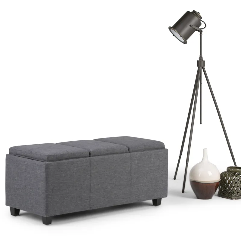 Avalon - Storage Ottoman - Slate Grey