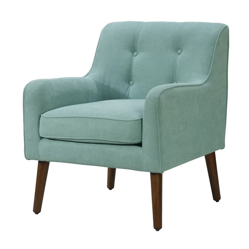 Ryder - Mid Century Modern Woven Fabric Tufted Armchair - Gray