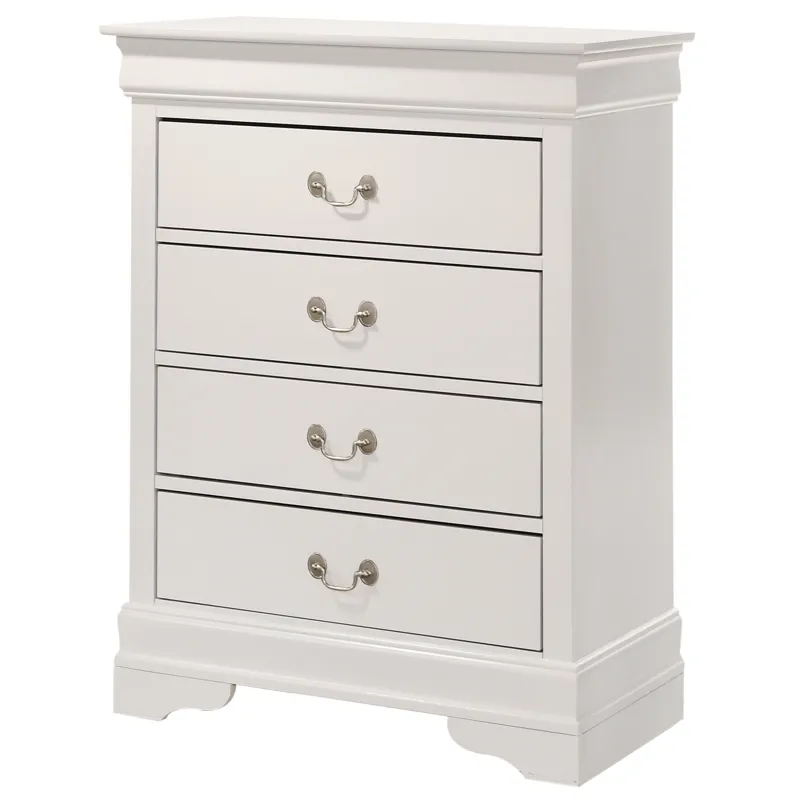 Louis Phillipe - G3190-BC 4 Drawer Chest - White
