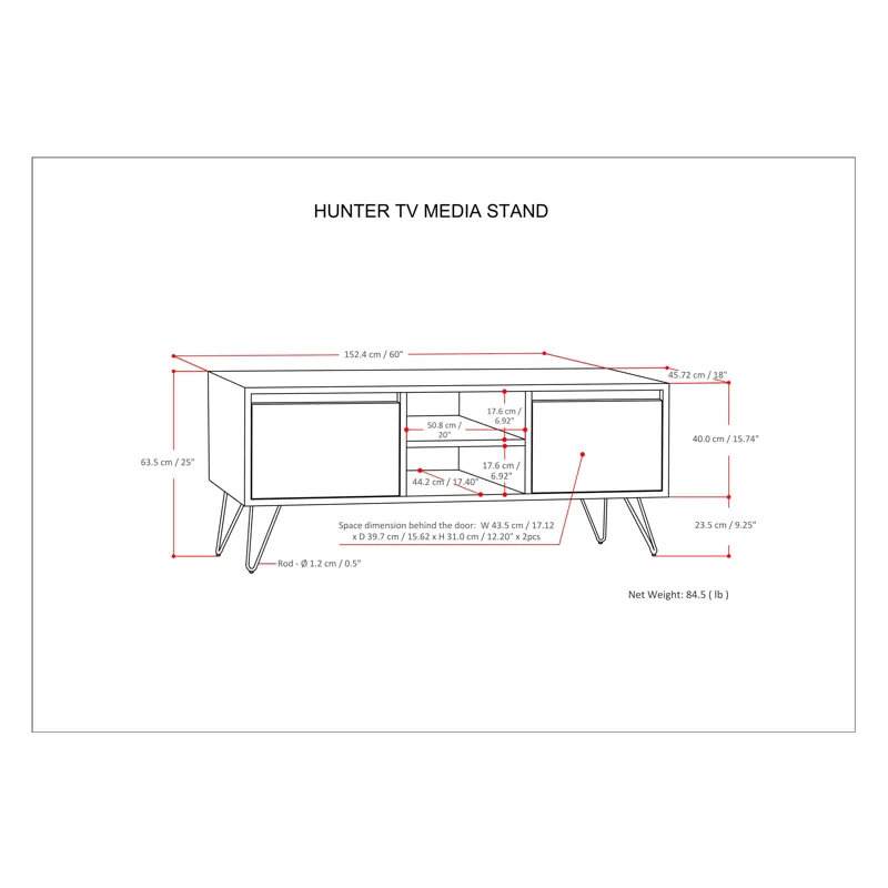 Hunter - TV Media Stand - Natural