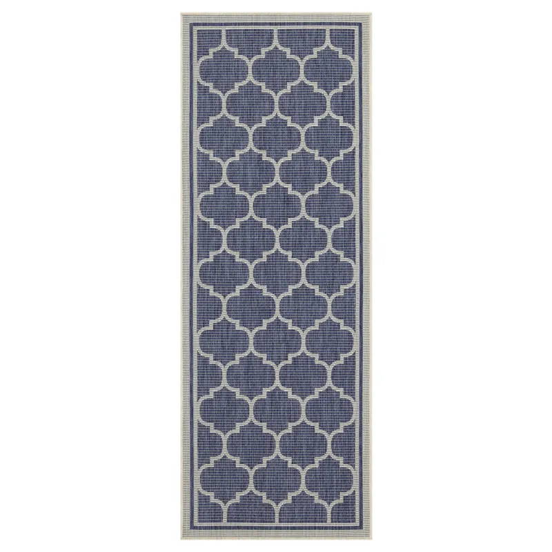 Sunshine - 2\'7\" X 7\'3\" Indoor / Outdoor Area Rug - Blue - Polypropylene